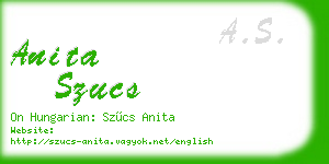 anita szucs business card
