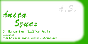 anita szucs business card